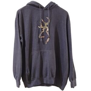 Mossy Oak Browning Realtree Hoodie Sweatshirt Blue Mens Large